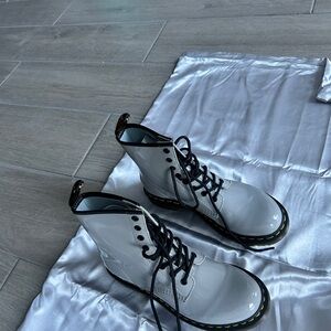 Dr. Martens Glossy White Combat Boots